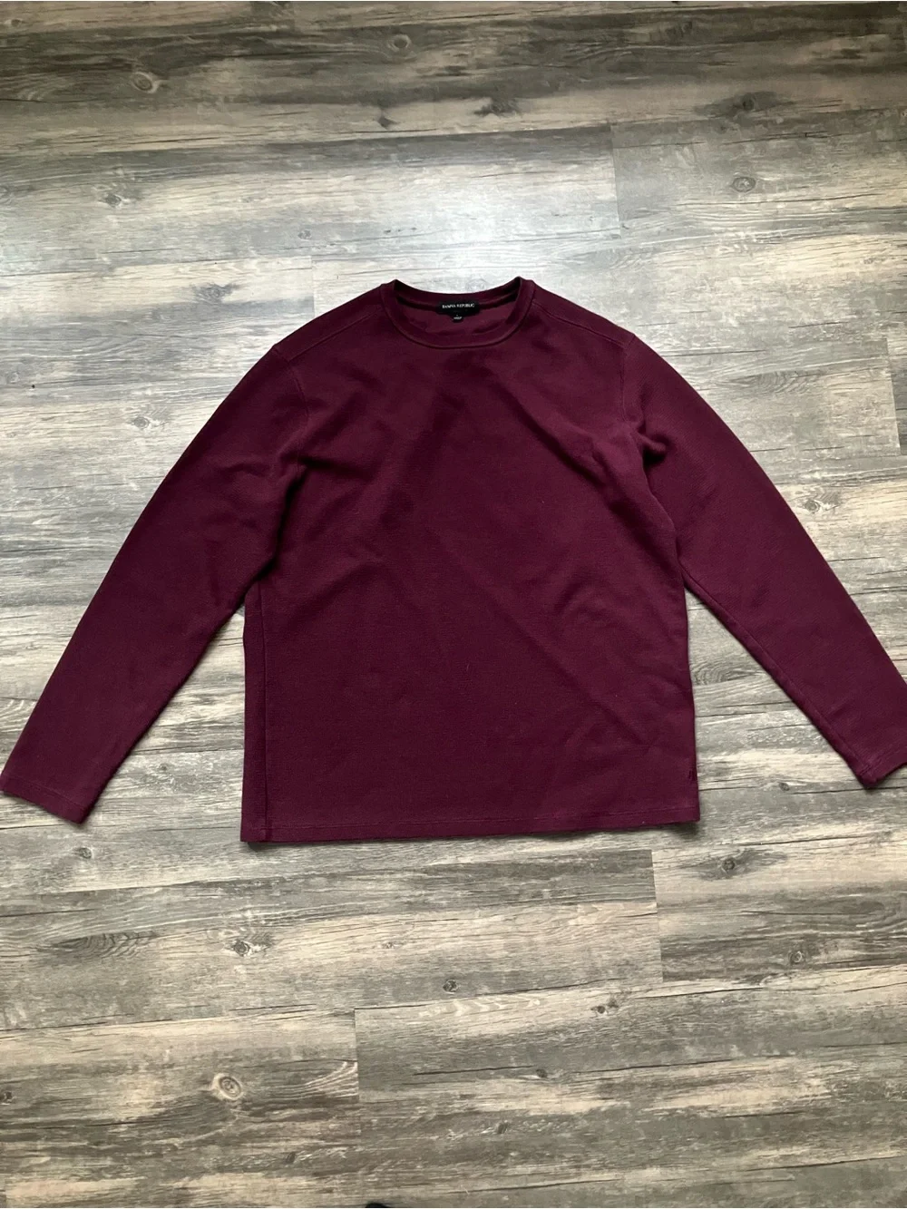 Banana Republic Men's Long-Sleeve Crewneck in Deep Burgundy